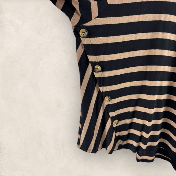 Soft Surroundings Knit Tunic Top Long Slv Black Tan Gold Metallic Thread Size 2x - Picture 3 of 12